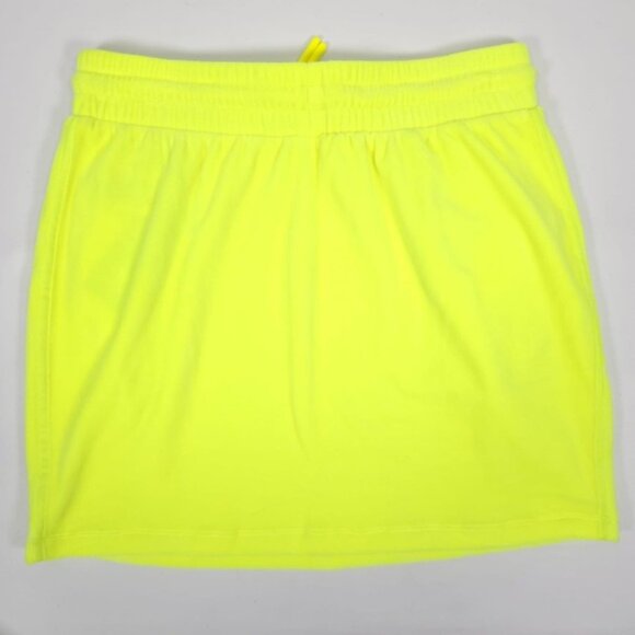 NWT ADIDAS JEREMY SCOTT LUXE‎ Velour Neon Mini Skirt Side Pockets Drawstring LG - Picture 7 of 15